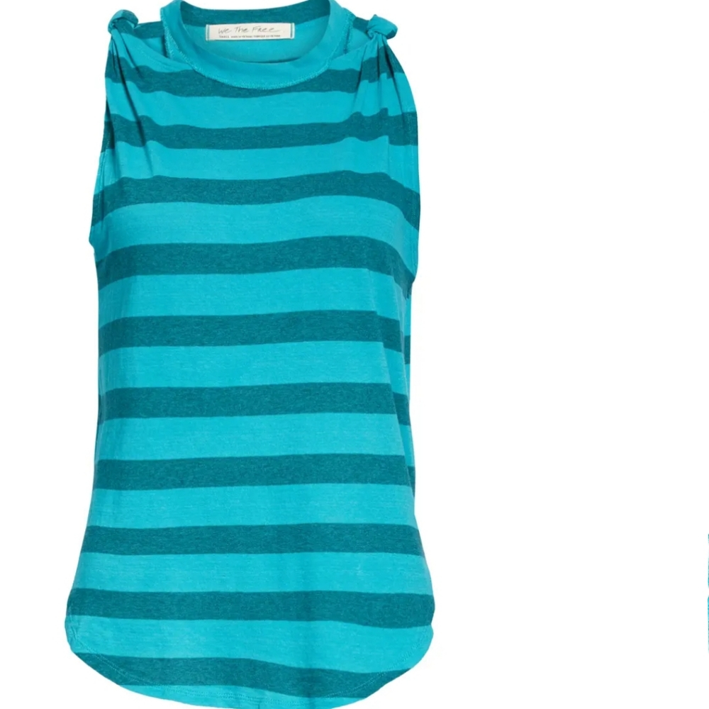 We The Free Knot Tank Teal Stripe NWOT Size Small…